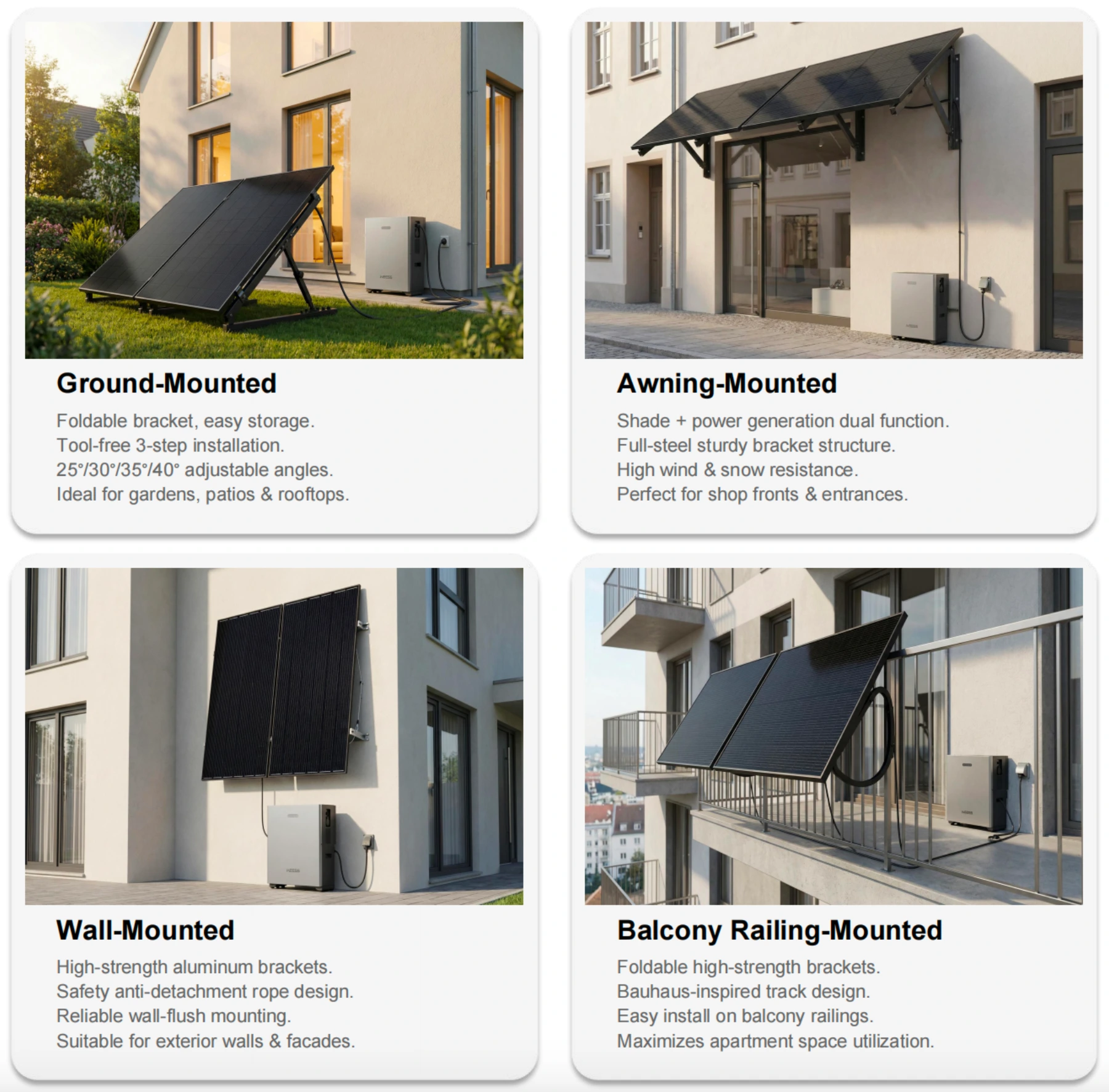 Nano balcony solar and storage installation options
